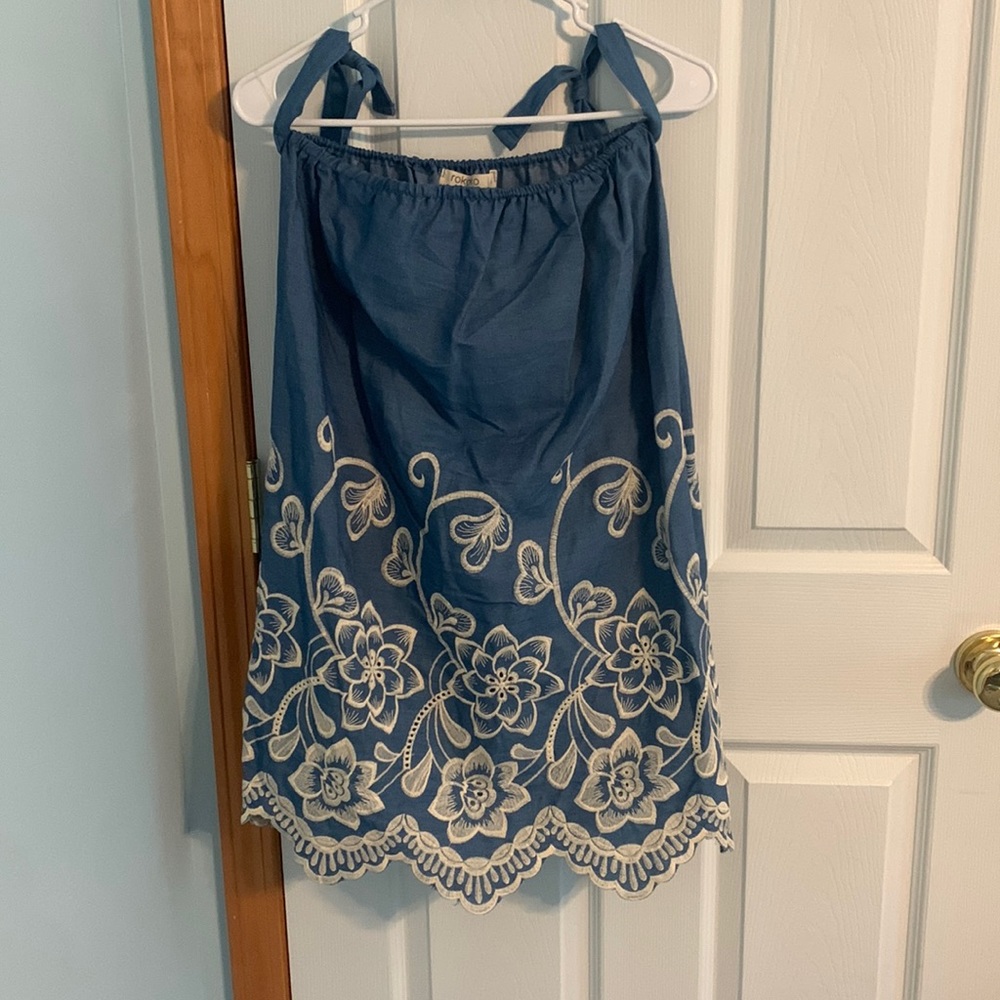 Short blue with what lace dress